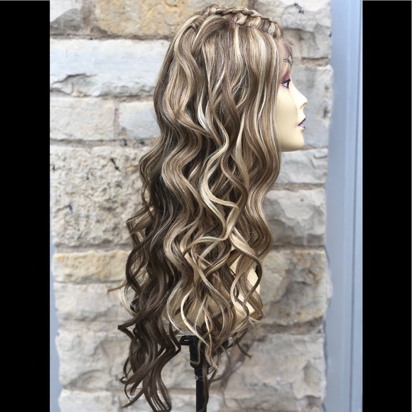 Blonde mix Double Braiding Lacefront Wig baby hair - Picture 5 of 9